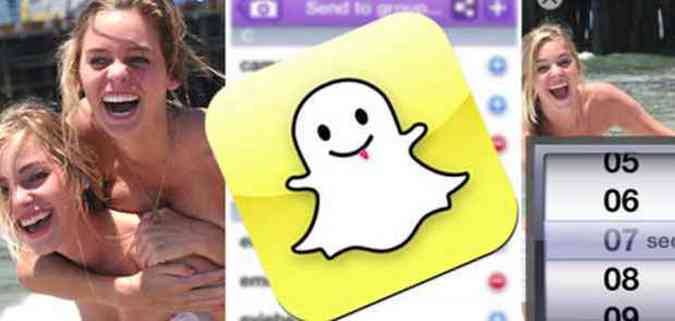 Snapchat lanou em 2011 a primeira verso de um aplicativo que permite enviar fotos ou vdeos curtos que se autodestroem em 10 segundos (ou menos) depois de terem sido vistos(foto: Reproduo)