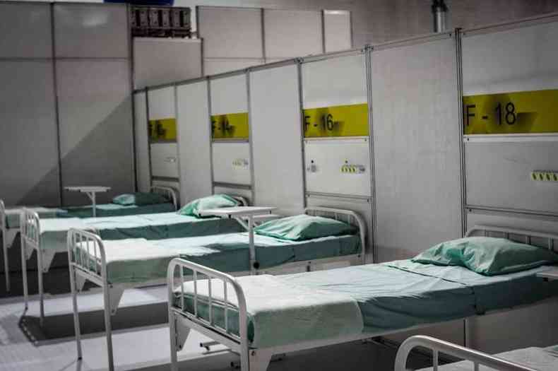 Hospital de Campanha do Expominas conta com 768 leitos - 740 de enfermaria e 28 de internao(foto: Leandro Couri/EM/D.a Press)