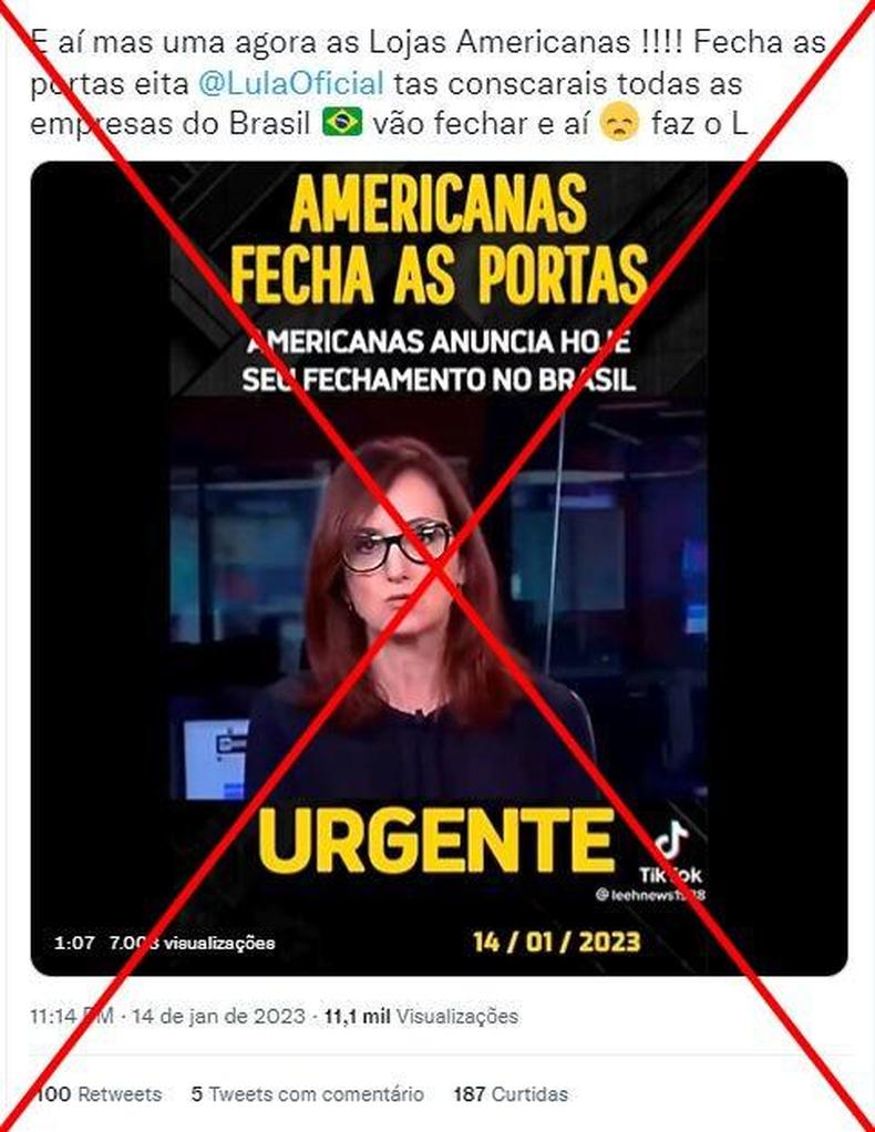 Captura de tela feita em 19 de janeiro de 2022 de uma publicação no Twitter ( .) Captura de tela feita em 19 de janeiro de 2022 de uma publicação no Twitter