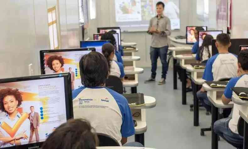 Sala de aula do Senac em Minas