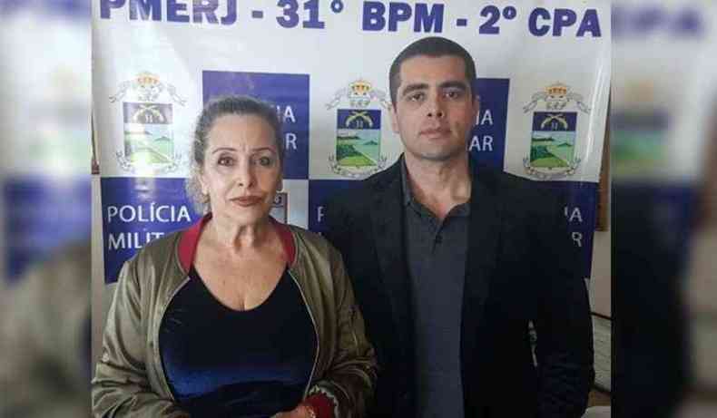 Maria de Ftima e Denis foram presos em um centro empresarial na Barra da Tijuca, no Rio (foto: PMERJ/Reproduo )