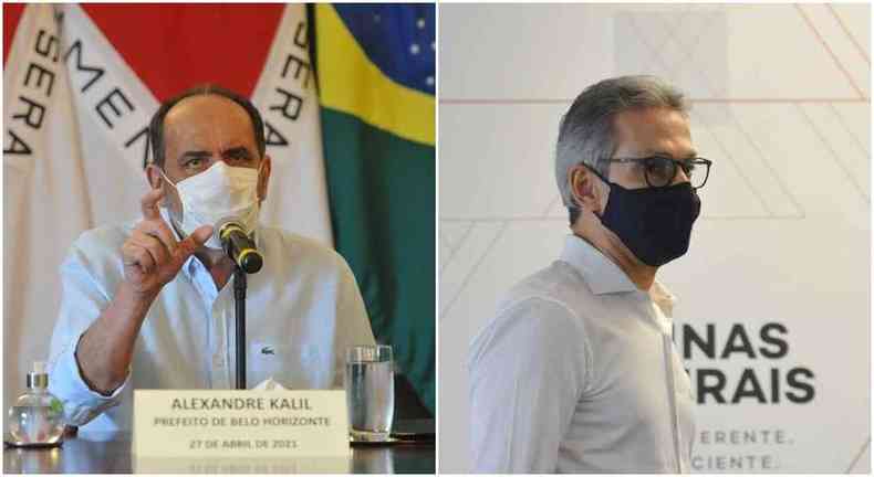 O prefeito de Belo Horizonte, Alexandre Kalil, e o governador de Minas Gerais, Romeu Zema 