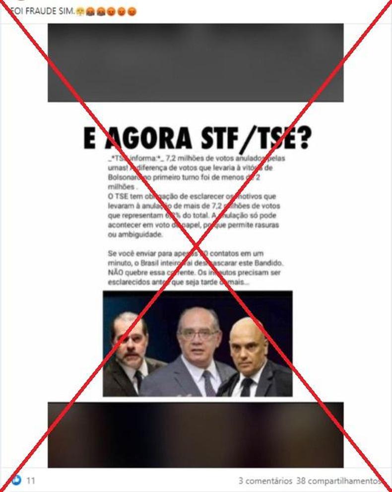 Captura de tela feita em 3 de outubro de 2022 de uma publicao no Facebook 