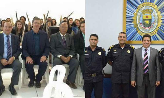 Délio participou de um evento religioso e Sargento Rodrigues visitou guardas municipais(foto: Reprodução do Facebook) Délio participou de um evento religioso e Sargento Rodrigues visitou guardas municipais(foto: Reprodução do Facebook)