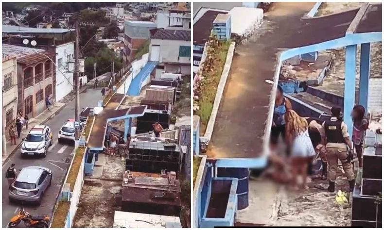 Vtima foi baleada dentro do Cemitrio Municipal Nossa Senhora Aparecida, em Santos Dumont
