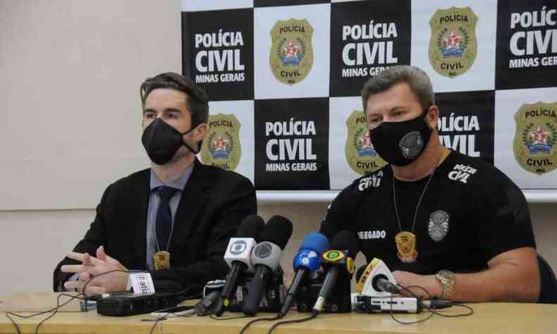 Coletiva de imprensa da Polcia Civil realizada na tarde desta tera-feira (15)(foto: Juarez Rodrigues/ EM/ D.A. Press)