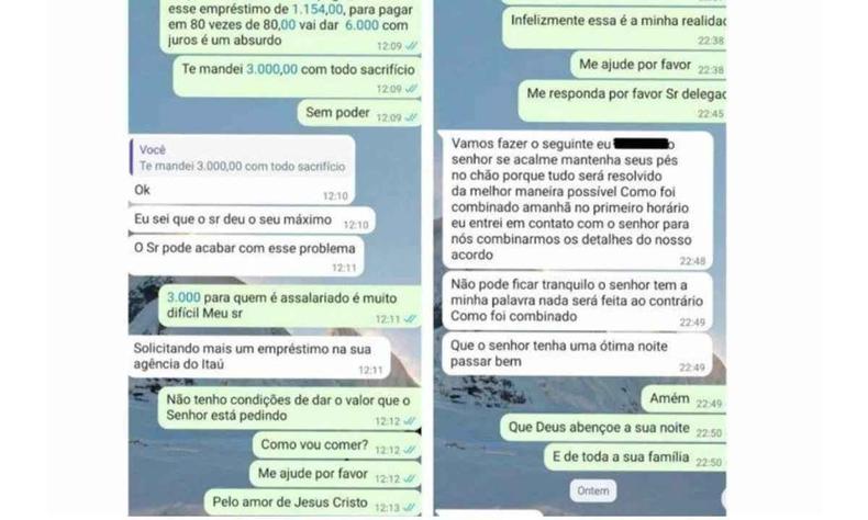 Print mostrando extorso 