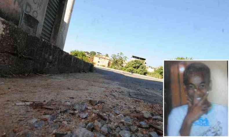 Hugo Vincius Braz da Silva, de 14 anos (detalhe), foi morto na Rua Veredinha, no Bairro Pompeia:(foto: Cristina Horta/EM/DA Press / Reproduo)