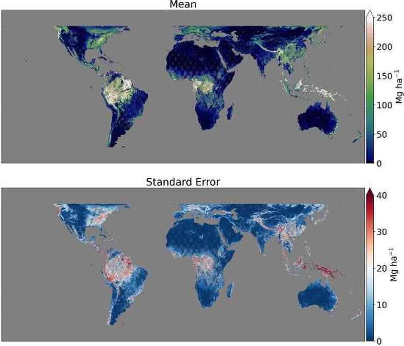 Visualizao em um mapa de dados do GEDI