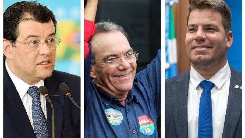 Eduardo Braga (MDB), Décio Lima (PT) e Capitão Contar (PRTB) tiveram desempenhos bem melhores do que mostravam as pesquisas(foto: BBC) Montagem mostra Eduardo Braga, Decio Lima e Capitão Contar (Créditos: AFP via Getty Images / Getty Images / Divulgação