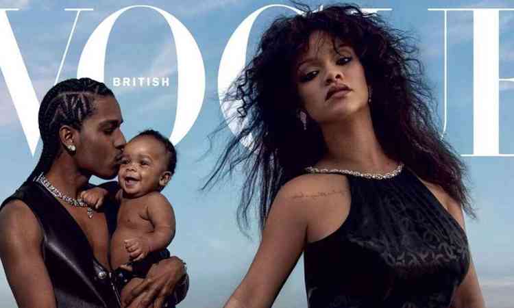 Rihanna, o marido ASAP Rocky e o filho na capa da Vogue  