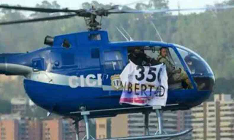 Perez usou um helicptero para se rebelar contra o governo Maduro (foto: Reproduo/Youtube)