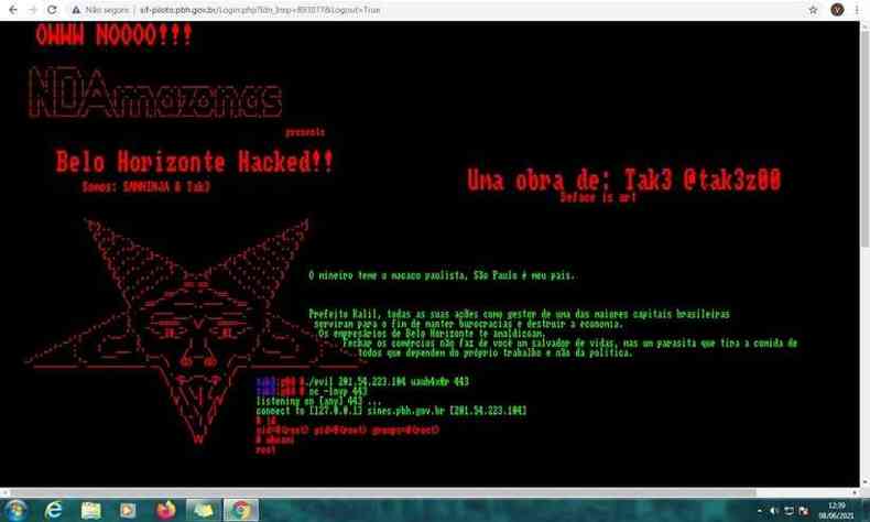 Sistema Digital de Fiscalizao (SIF) da Prefeitura de BH foi atacado por hackers(foto: Reproduo/Redes Sociais)