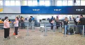 Balco da Trip no aeroporto da Pampulha, em Belo Horizonte: empresa cresce com unio, mas ajustes deixam passageiros prejudicados(foto: Alexandre Guzanshe/EM/D.A/Press)