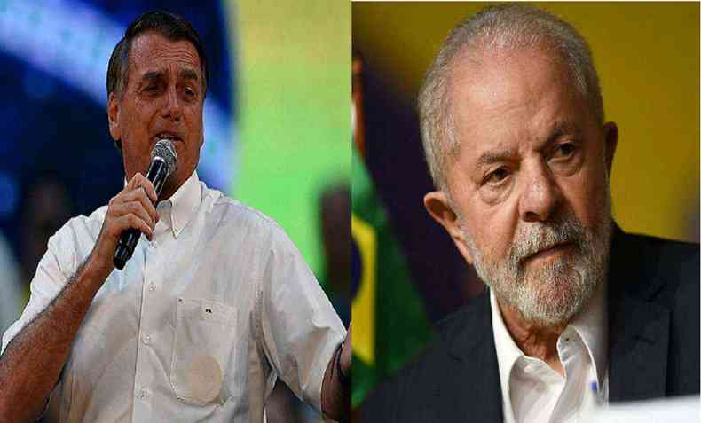Montagem das fotos de Bolsonaro e Lula
