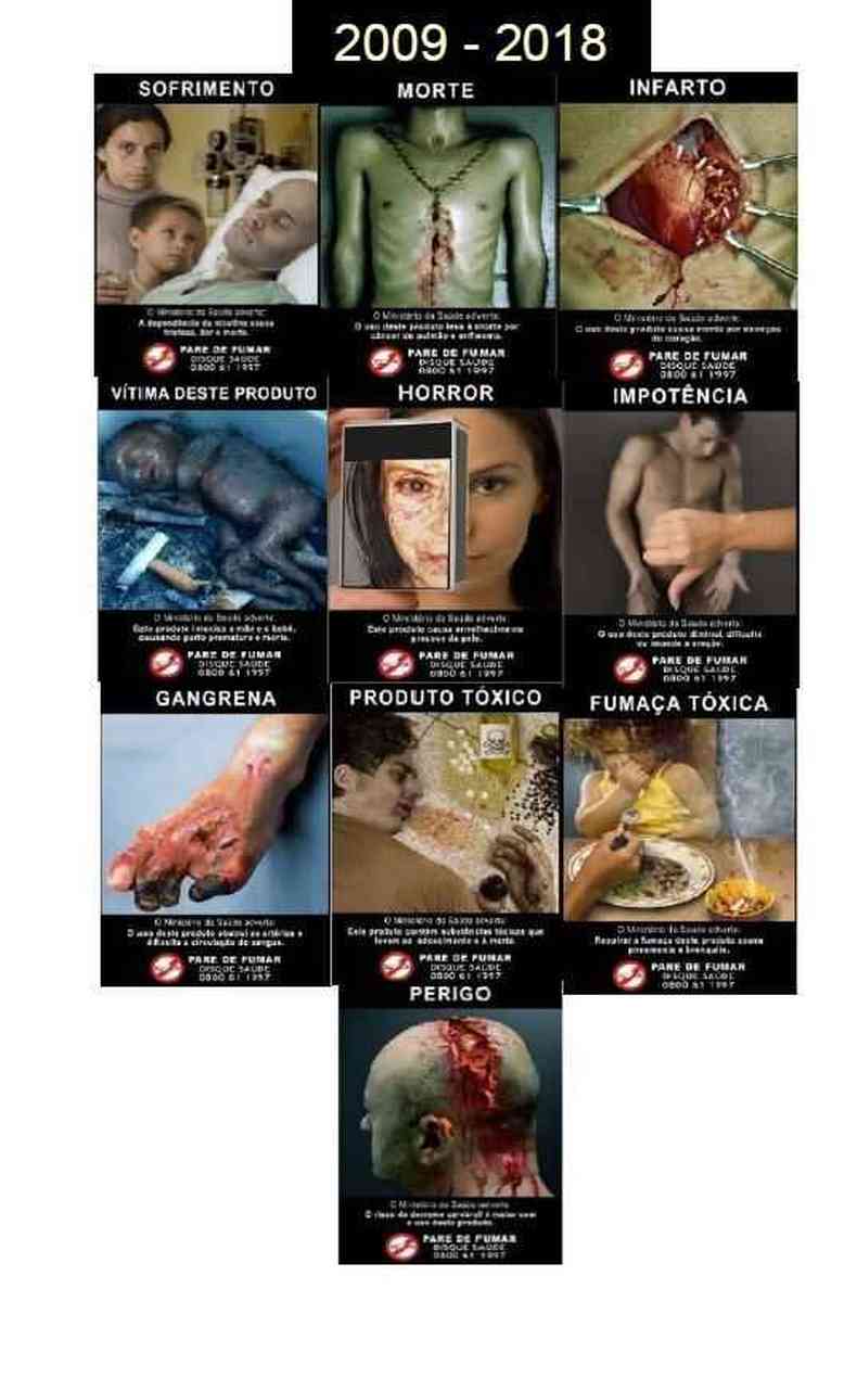 Imagens das campanhas antitabagismo