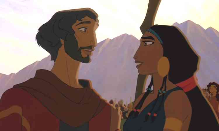 Dois personagens do desenho animado O príncipe do Egito conversam