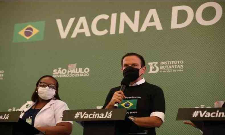 O resultado veio depois de Doria anunciar o incio da campanha de vacinao em So Paulo, utilizando a CoronaVac(foto: Governo do Estado de So Paulo/Divulgao)