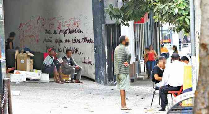 Frequentadores da Savassi denunciam ao de criminosos infiltrados entre a populao de rua (foto: Rodrigo Clemente/EM/D.A Press)