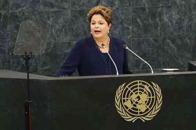 A presidente Dilma discursou nesta tera-feira na abertura da reunio anual da ONU(foto: Spencer Platt/AFP)