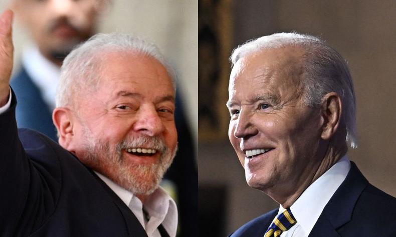 Lula e Biden se encontrarão ainda este ano, diz Haddad(foto: EVARISTO SA/ Jim WATSON / AFP) Montagem: Lula x Joe Biden