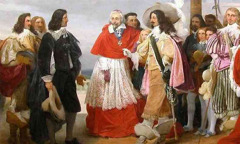 Lus XIII, o rei soldado, com o Cardial Richelieu - uma parceria por toda a vida em tornar a Frana a maior monarquia absolutista da Europa.(foto: Nicolas Poussin)