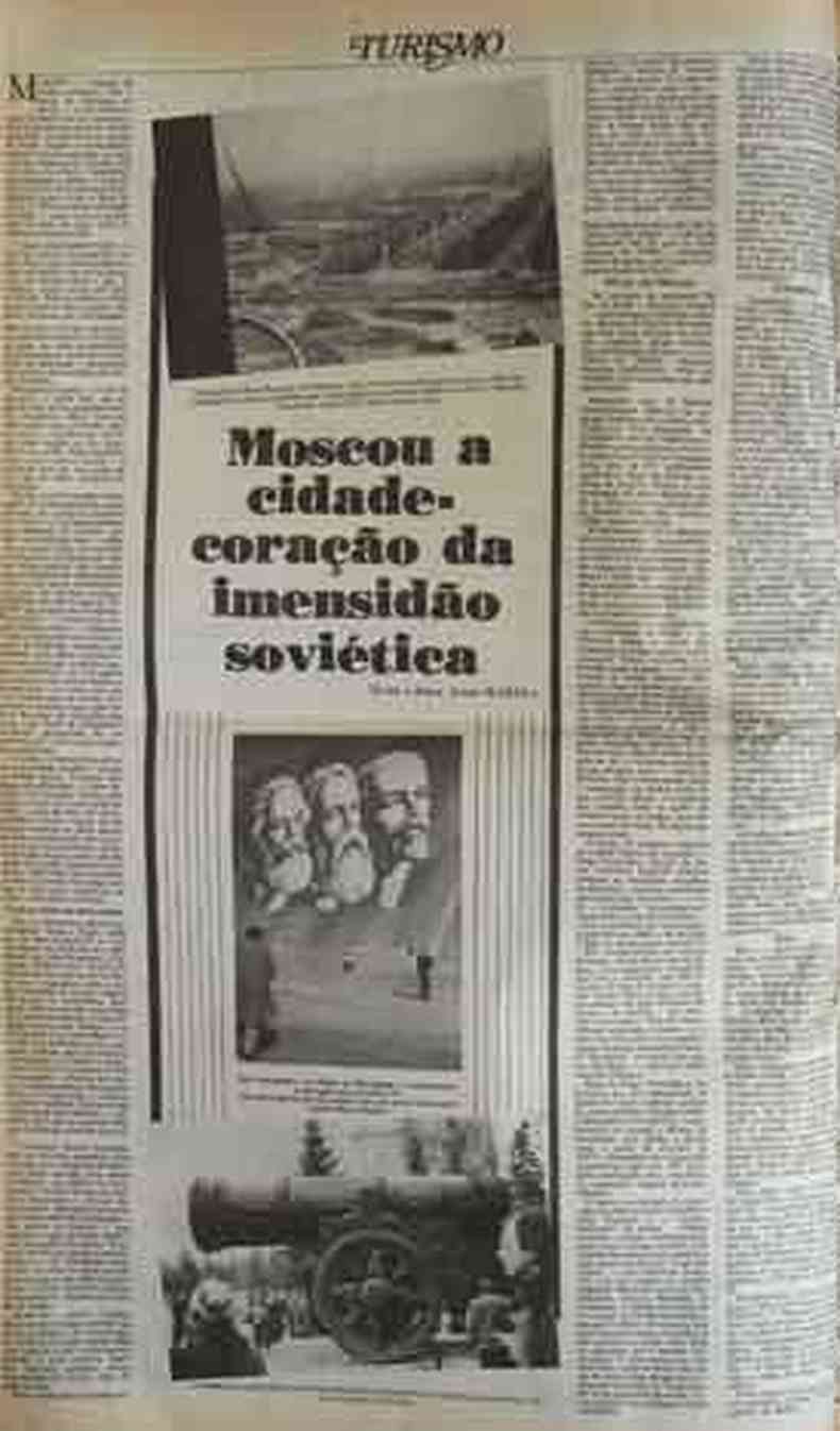 Reprodução de página de jornal com reportagem de 1985