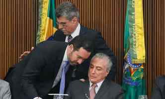 Presidente Temer e o ministro do Planejamento Dyogo Oliveira anunciaram nesta semana o novo corte no oramento(foto: Beto Barata/PR Braslia)