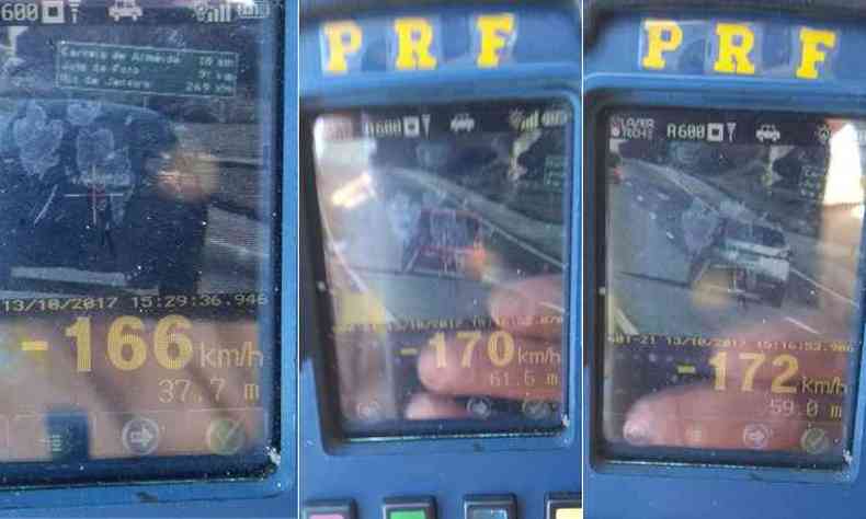 Radar porttil registrou abusos de velocidade na BR-040(foto: PRF/Divulgao)