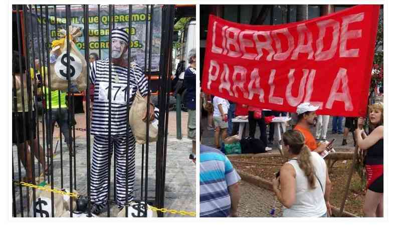 As manifestaes foram nas praas da Liberdade (contra) e Afonso Arinos (a favor)(foto: Edsio Ferreira / EM / D.A.Press)