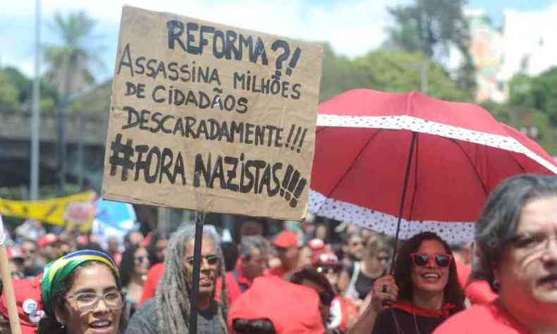 Em BH, manifestao aconteceu embaixo do viaduto de Santa Tereza(foto: Leandro Couri/EM/D.A. Press)