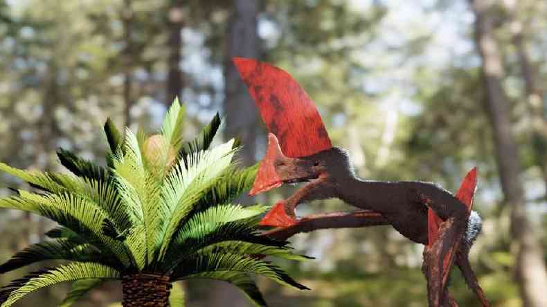 Imagem artstica de como teria sido o pterossauro encontrado no Nordeste e agora apresentado na revista cientfica PLOS ONE