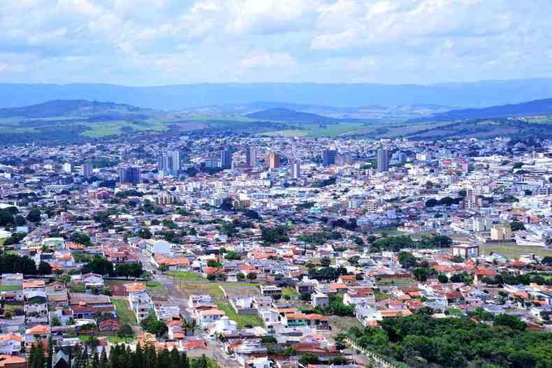 Vista area da cidade de Passos, no Sudoeste mineiro