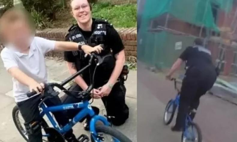A polcia de Hampshire brincou que o menino poderia pedir emprestado um carro da corporao