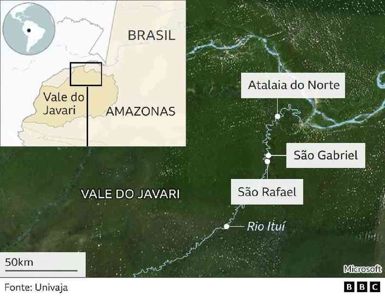 Mapa da regio do Vale do Javari