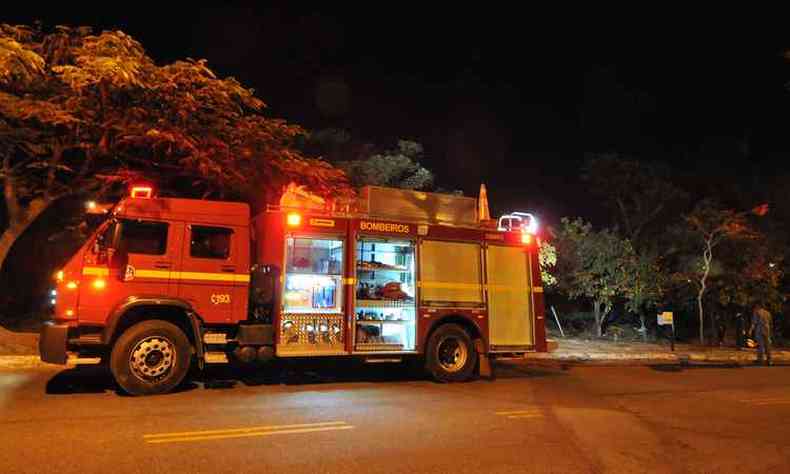Bombeiros usaram quatro mil litros de gua para conter as chamas(foto: Ramon Lisboa/EM/D.APress)