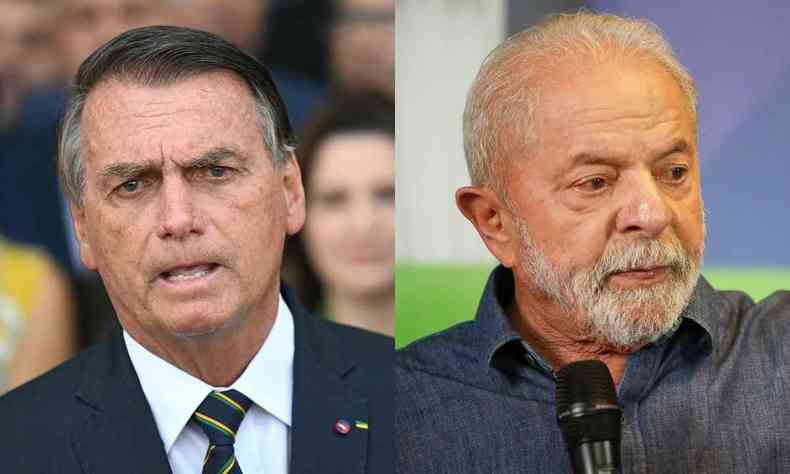 Montagem com Bolsonaro e Lula