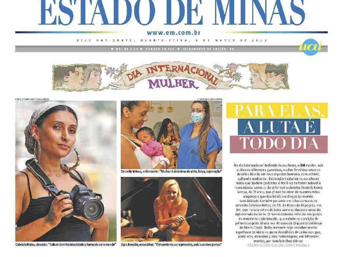 Confira a Capa do Jornal Estado de Minas do dia 10/08/2023