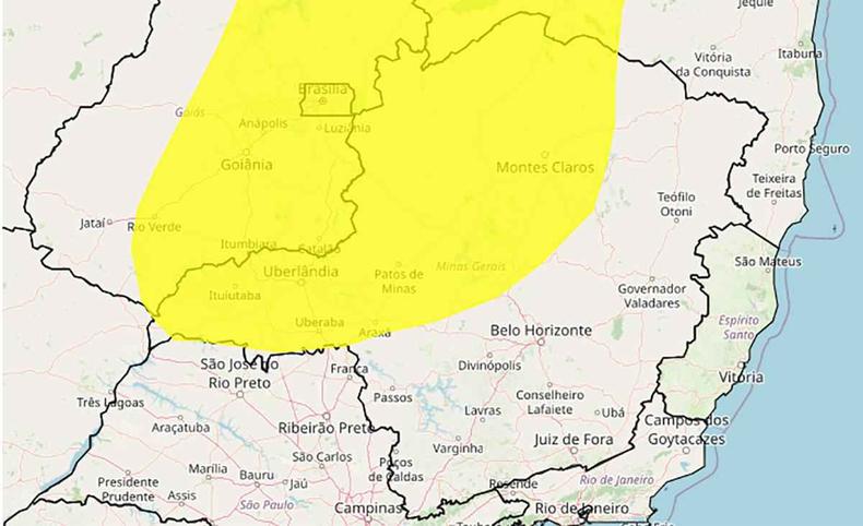 Alerta de vendavais em Minas Gerais