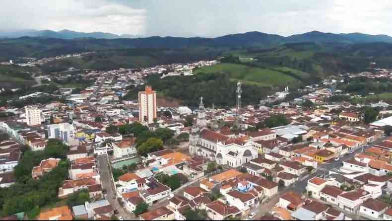 Imagem area da cidade de Ouro Fino