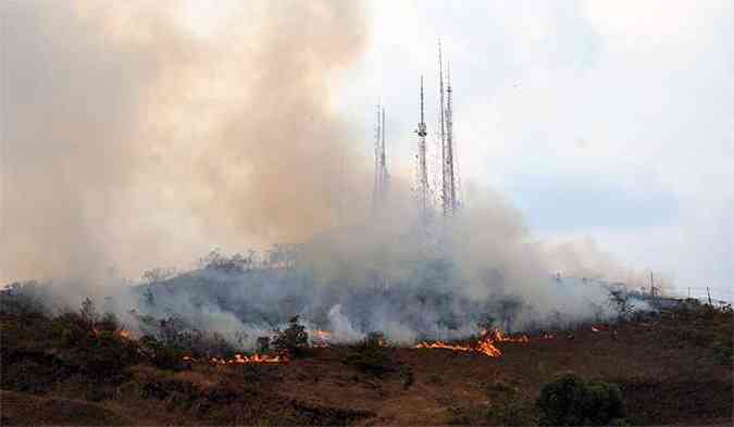 O aumento das queimadas neste ano em Minas em relao a 2013  de 119%(foto: Tulio Santos/EM/D.A Press)