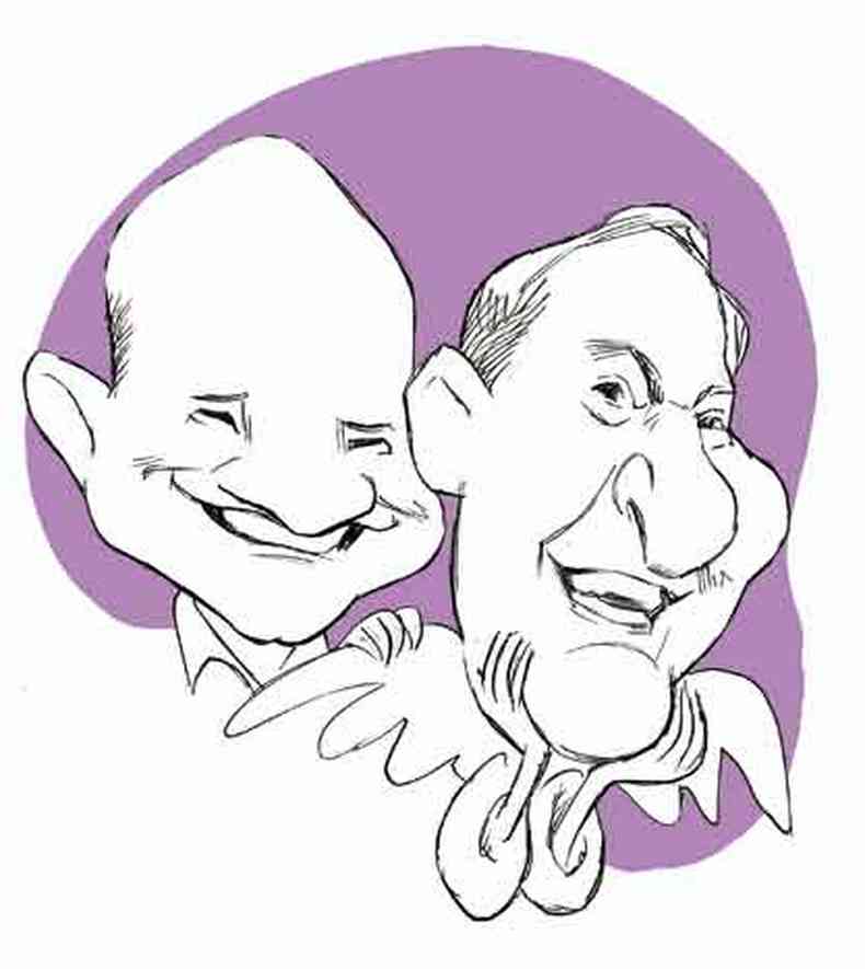 Caricatura dos atores Ilvio Amaral e Mauricio Canguçu