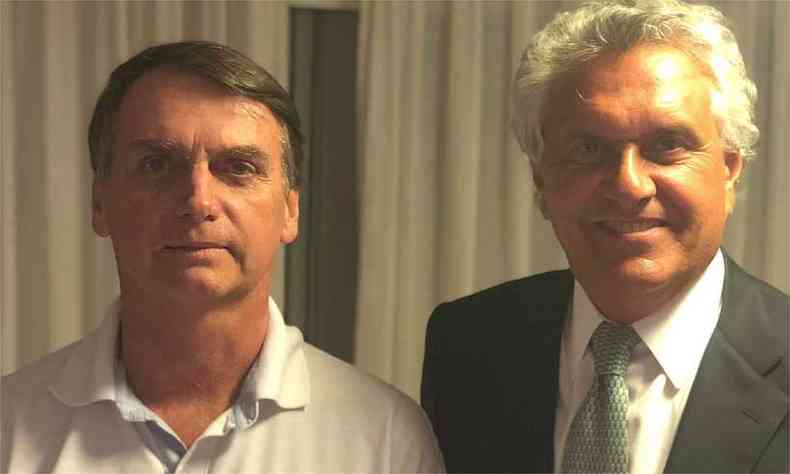 Ausente em debates, Bolsonaro recebeu apoio de Ronaldo Caiado(foto: TWITTER/REPRODUO)