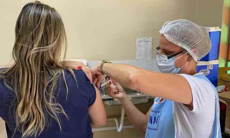 Vacinao contra a COVID-19 em Pedro Leopoldo(foto: Divulgao/Secretaria de Sade de Pedro Leopoldo)