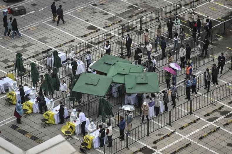 exame de covid na China