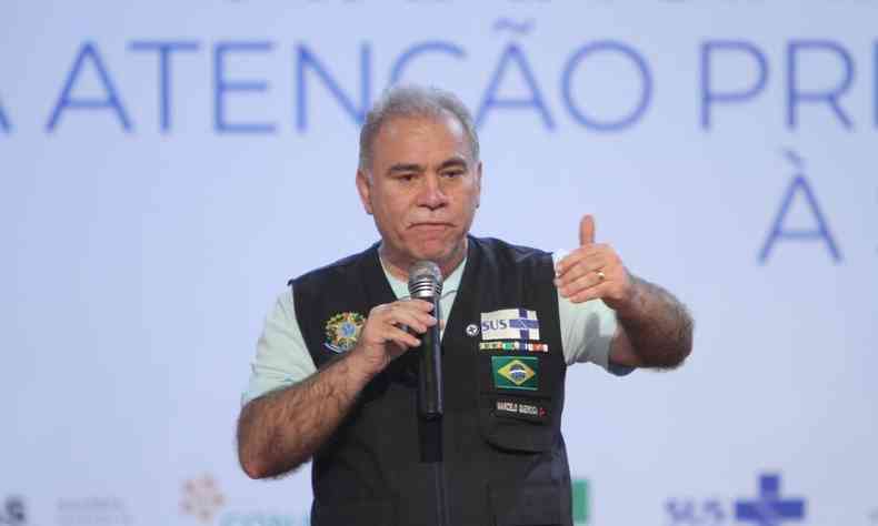 Ministro da Sade, Marcelo Queiroga, durante palestra