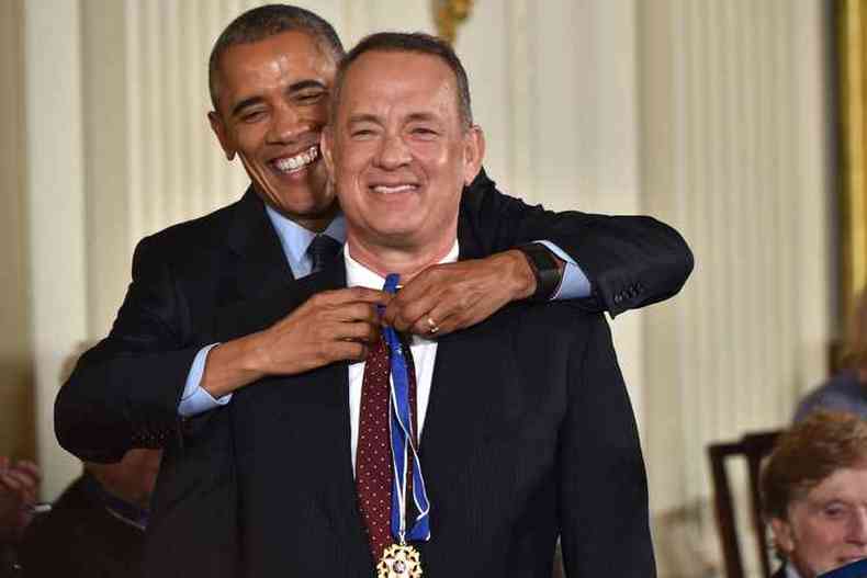 Tom Hanks tambm ganhou a Medalha da Liberdade(foto: AFP / Nicholas Kamm )