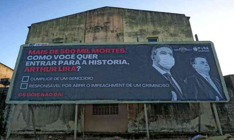 Outdoors cobram impeachment presidente Jair Bolsonaro (sem partido)(foto: Movimento Nossas/Divulgao)