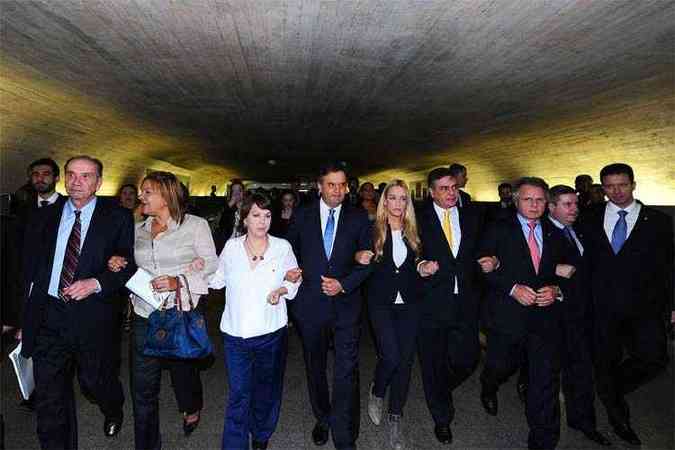 Mulheres de polticos venezuelanos presos foram recebidos no Senado(foto: George Gianni - 7/5/15)