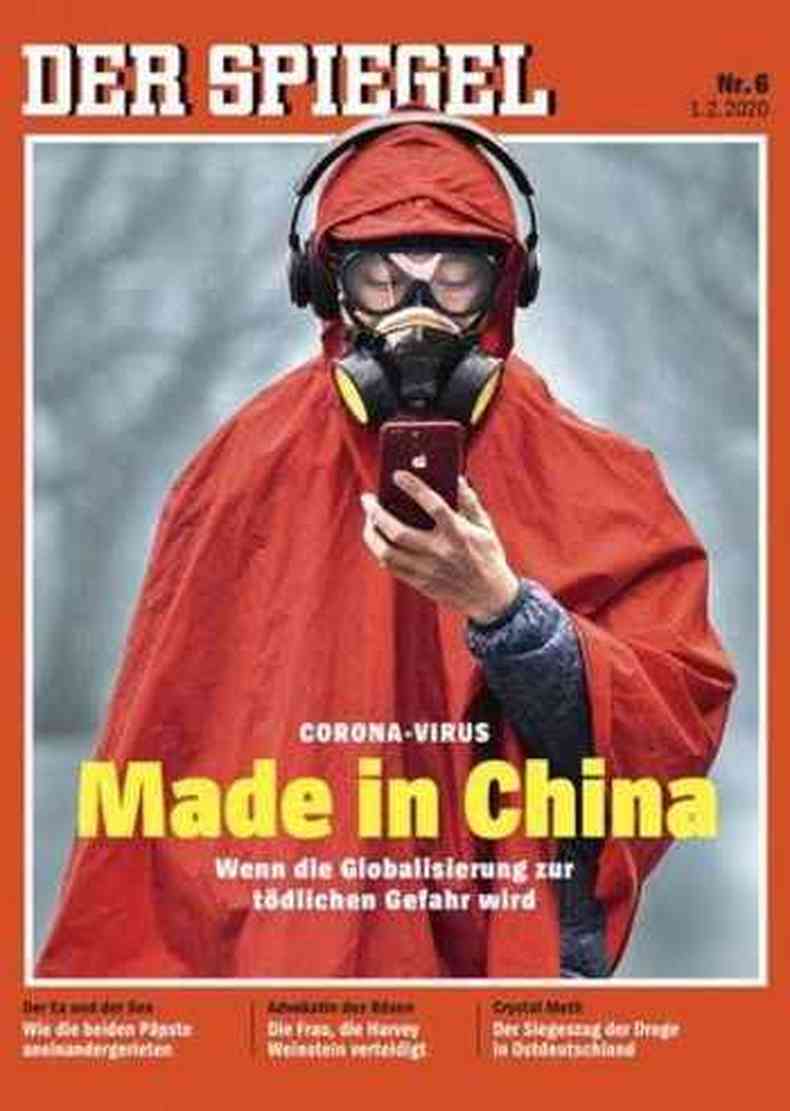 Capa da revista alemã Der Spiegel retratou atribuiu o vírus à China(foto: Reprodução/ DER SPIEGEL)